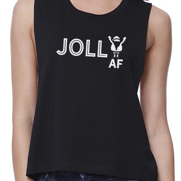 Jolly Af Womens Black Crop Top