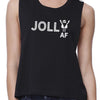 Jolly Af Womens Black Crop Top