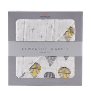 Couverture Newcastle en mousseline de bambou Montgolfière et étoile du Nord