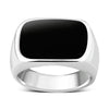 Bague en argent sterling avec pierre d'onyx noir