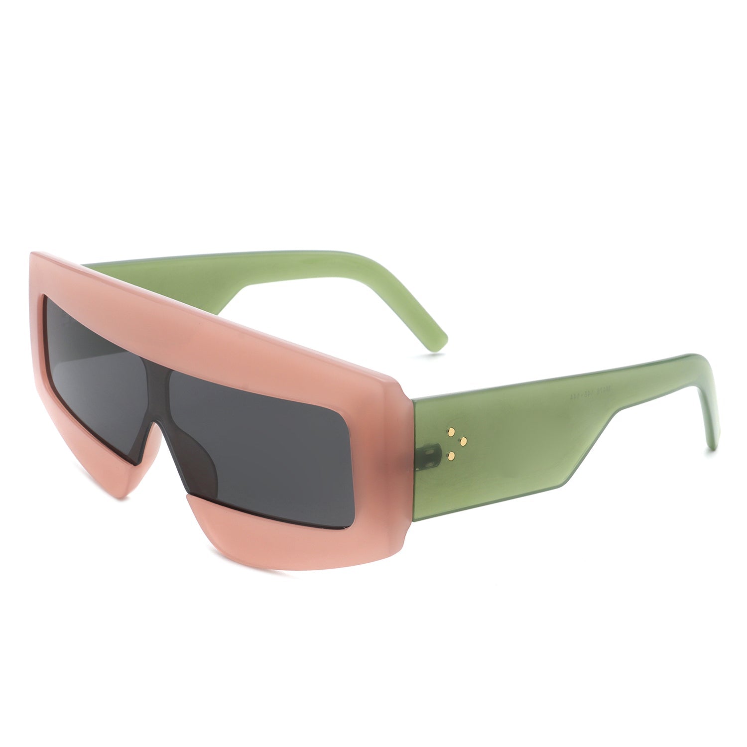 Celestia - Rectangle Chunky Oversize Square Tinted Flat Top Sunglasses