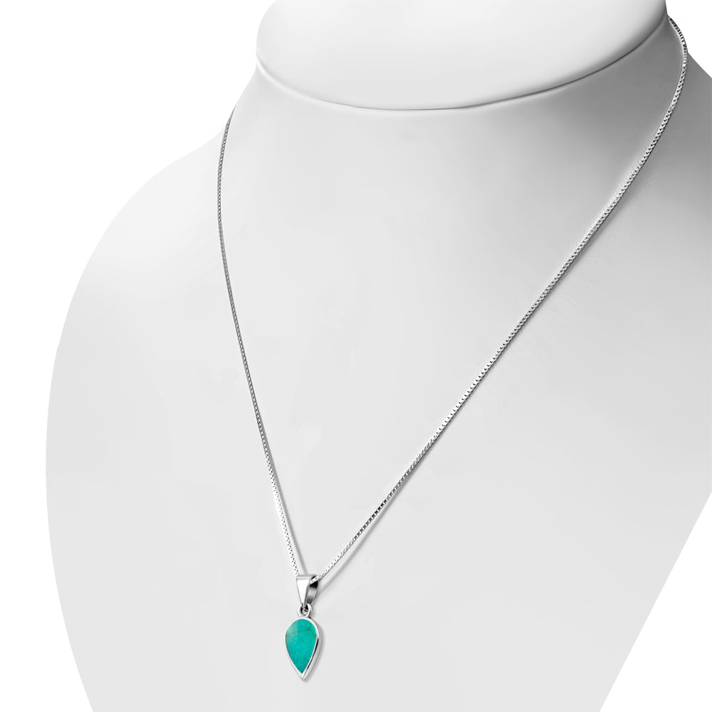 Pendentif en argent goutte en forme de poire turquoise