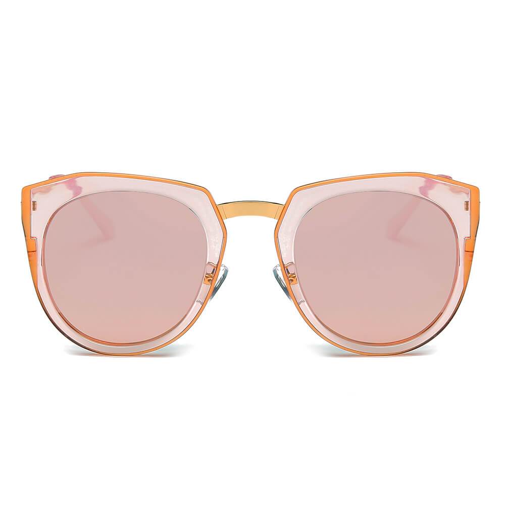 FERNDALE | Mirrored Polarized Lens Oversize Cat Eye Sunglasses