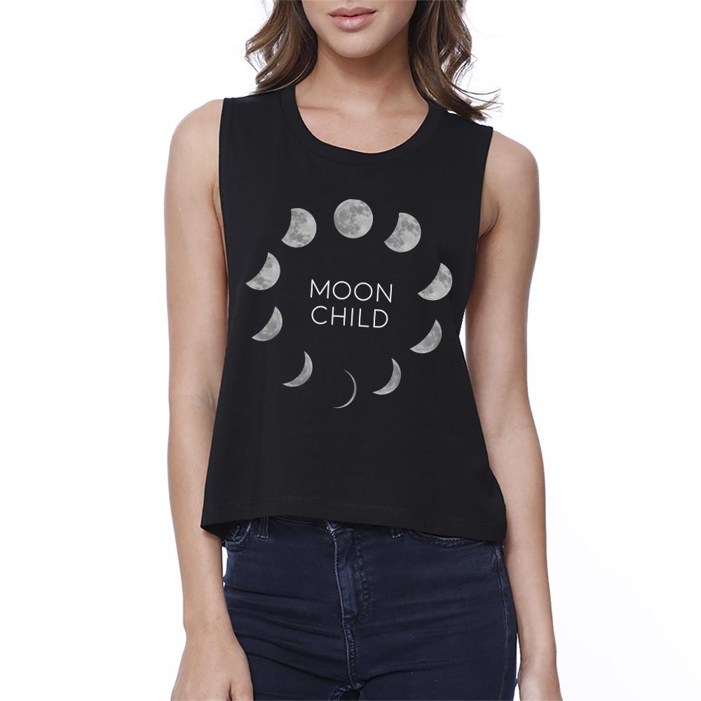 Moon Child Womens Black Crop Top