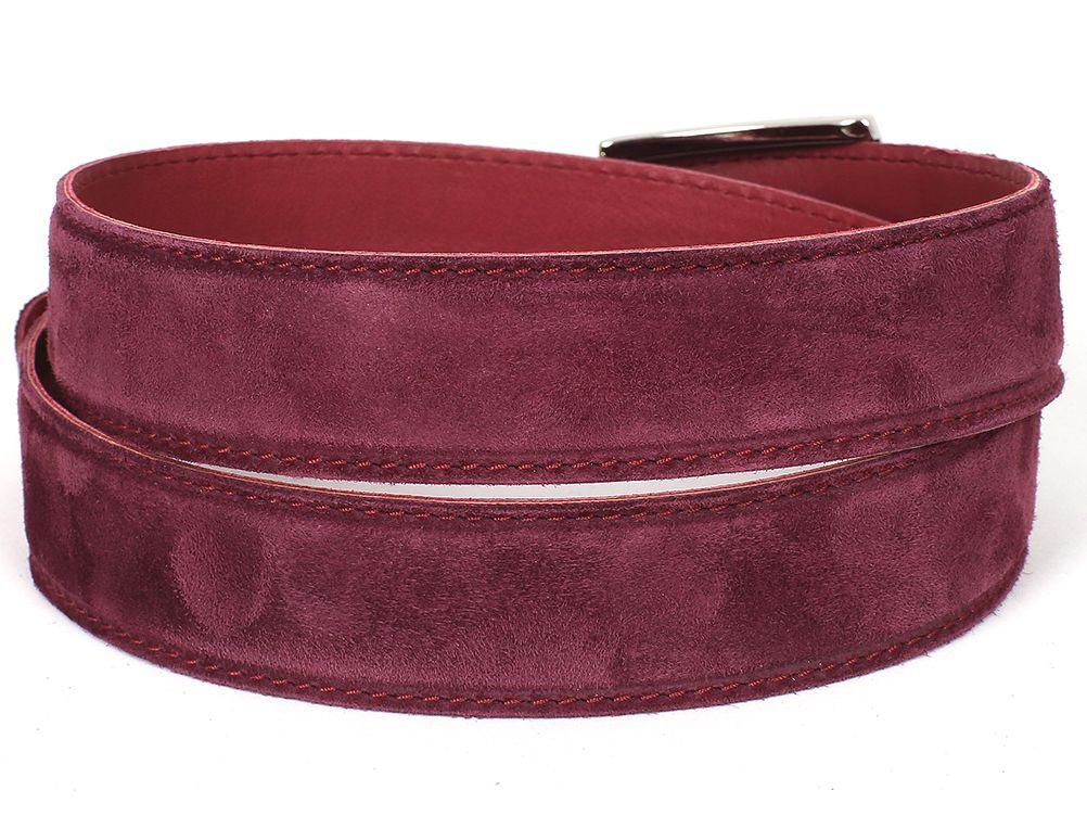 PAUL PARKMAN Ceinture en daim violet pour hommes (ID#B06-PURP)