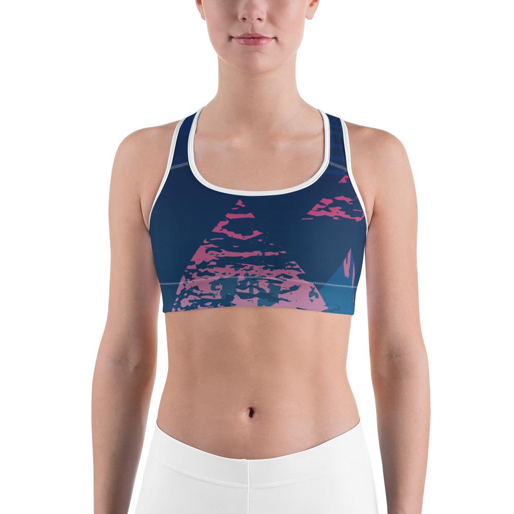 Soutien-gorge de sport Madeleine évacuant l'humidité pour femmes (passepoil blanc et noir)