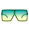 Zenithia - Square Oversize Women Flat Top Fashion Sunglasses