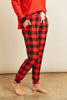 Solid Top and Plaid Joggers Set With Self Tie