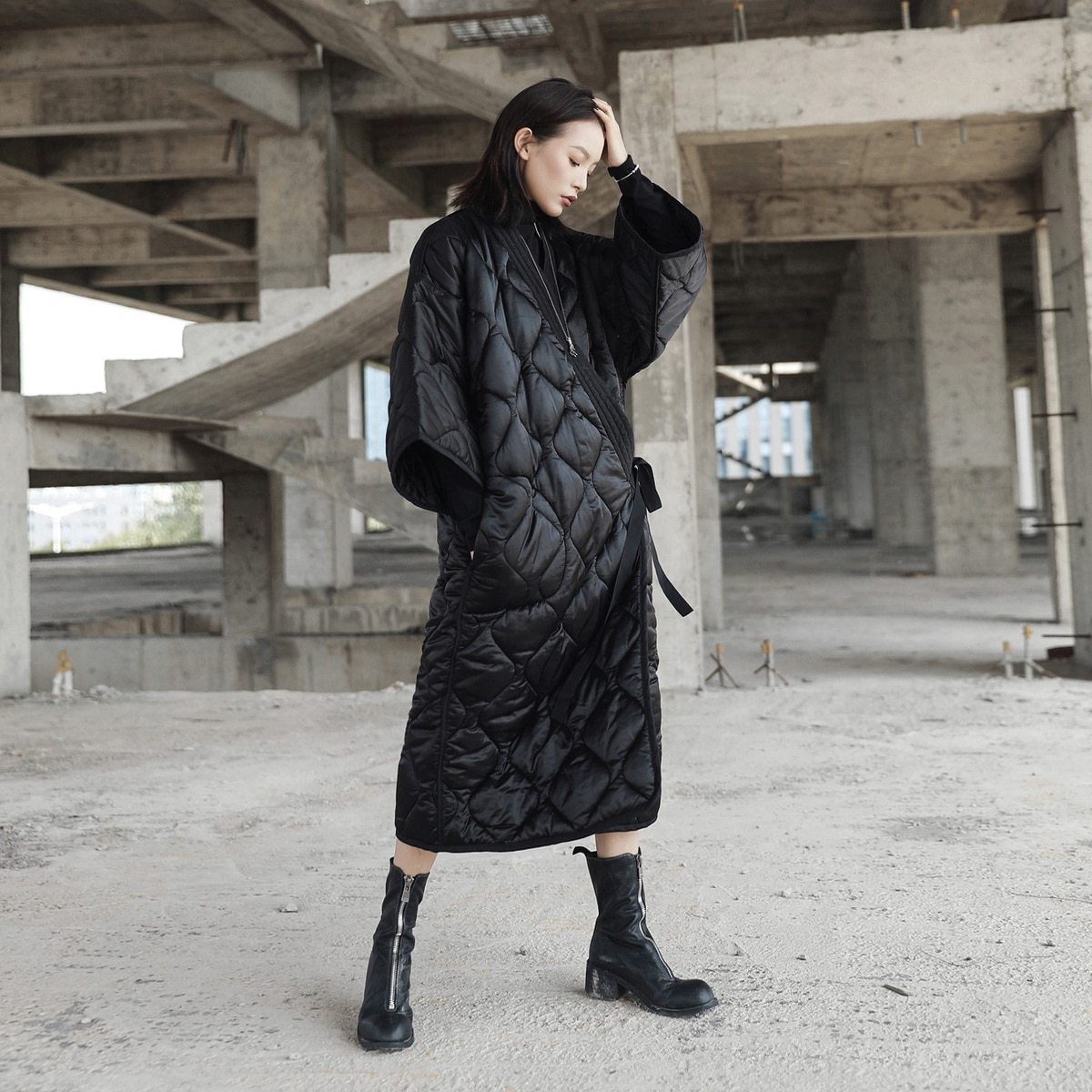 Satoko V-Collar Quilted Coat