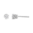 Boucles d'oreilles à tige en or blanc 14 carats avec diamant rond 1/2 carat à 6 griffes