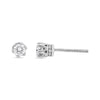 Boucles d'oreilles à tige en or blanc 14 carats avec diamant rond 1/2 carat à 6 griffes