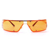 Ustia - Rectangle Narrow Tinted Wraparound Fashion Sunglasses