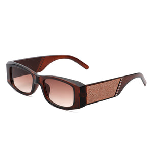 Harmonix - Retro Rectangular Narrow Vintage Slim Sunglasses