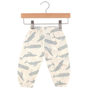 Blue Shadow Whales Bamboo Newcastle Mini Pants