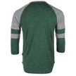 ZIMEGO Men's 3/4 Sleeve GREEN Baseball Football College Raglan Henley