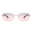 Hailstorm - Rectangle Retro Rimless Tinted Frameless Fashion Square Sunglasses