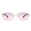 Hailstorm - Rectangle Retro Rimless Tinted Frameless Fashion Square Sunglasses