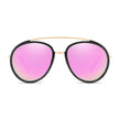 FARMINDALE | Polarized Circle Round Brow-Bar Fashion Sunglasses