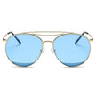 LOWELL | Unisex Round Double Brow Bar Aviator Style Sunglasses