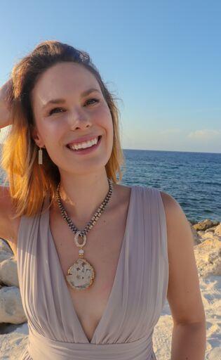 5 Way Druzy Beaded Necklace in Ivory