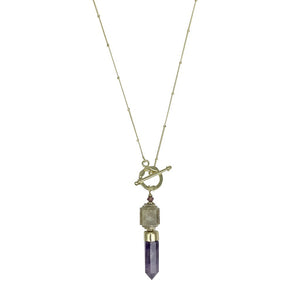 Amethyst Lariat Necklace