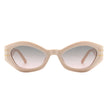 Elysiant - Geometric Oval Slim Fashion Round Cat Eye Sunglasses