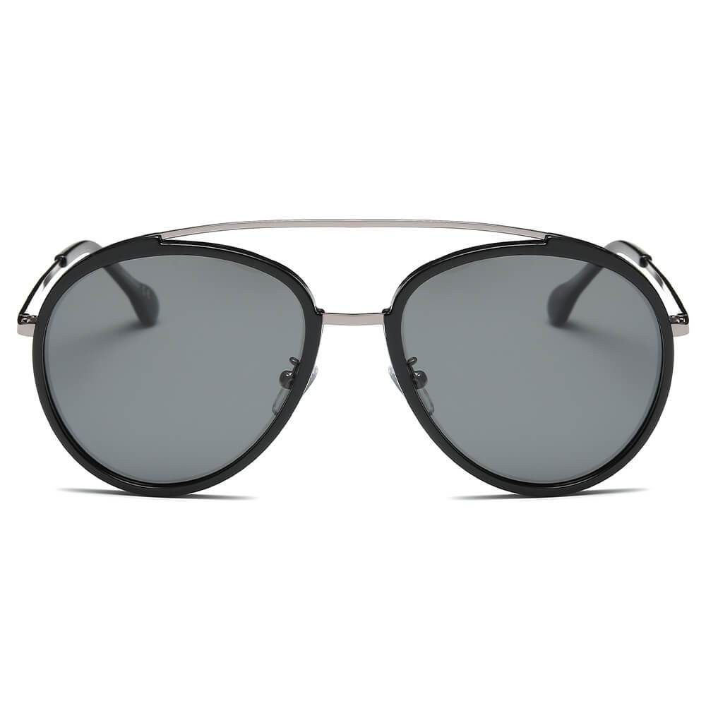 FARMINDALE | Polarized Circle Round Brow-Bar Fashion Sunglasses