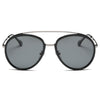 FARMINDALE | Polarized Circle Round Brow-Bar Fashion Sunglasses