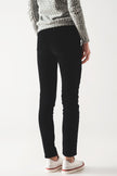 Pantalon skinny en coton élastique en noir