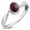 Garnet Stone Sterling Silver Ring