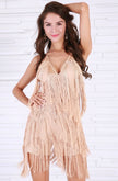 Beige Fringe Play Suit