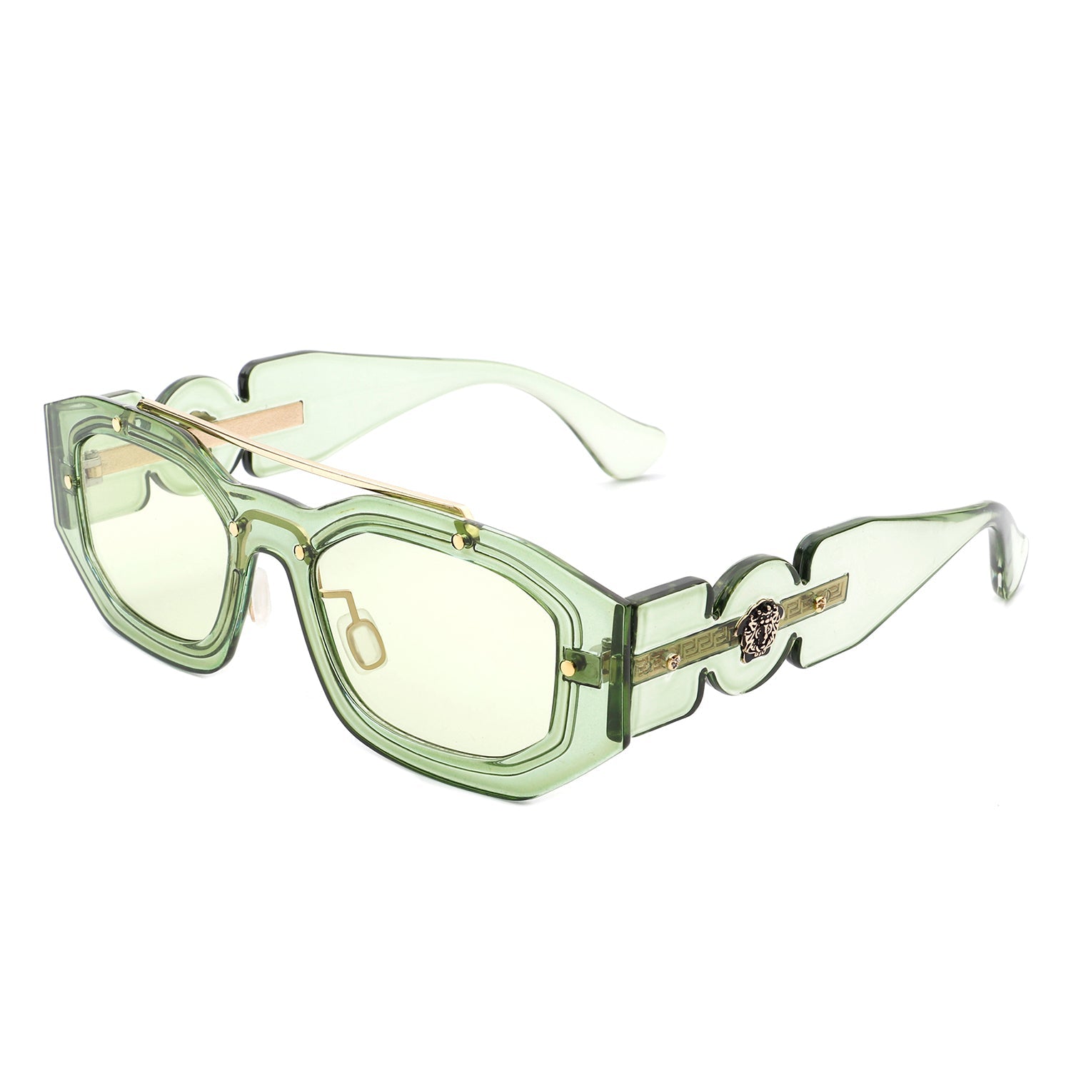 Xanadusk- Geometric Retro Irregular Brow-Bar Square Fashion Sunglasses