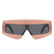 Celestia - Rectangle Chunky Oversize Square Tinted Flat Top Sunglasses