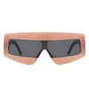 Celestia - Rectangle Chunky Oversize Square Tinted Flat Top Sunglasses