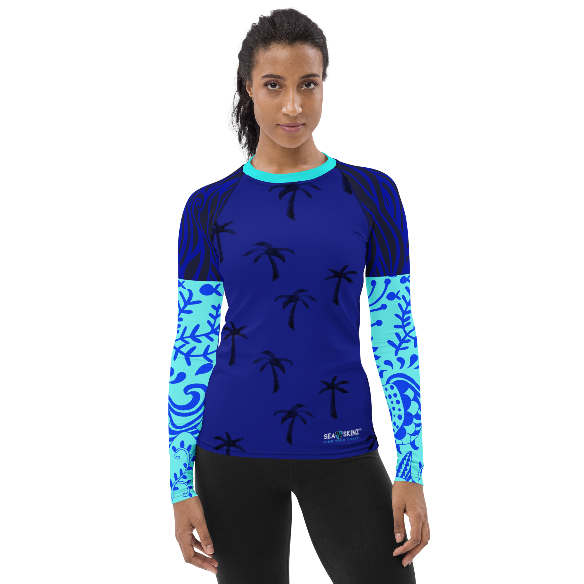 Rashguard Destination Ocean Sea Skinz Performance pour femmes UPF 40+