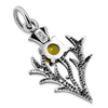 Petit pendentif chardon écossais en argent avec citrine