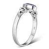 Silver Celtic Ring Set W/ Amethyst Stone