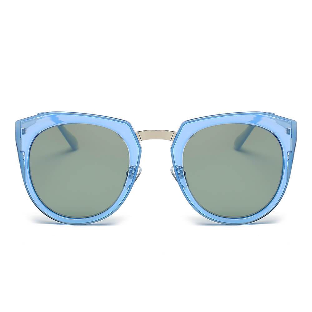 FERNDALE | Mirrored Polarized Lens Oversize Cat Eye Sunglasses