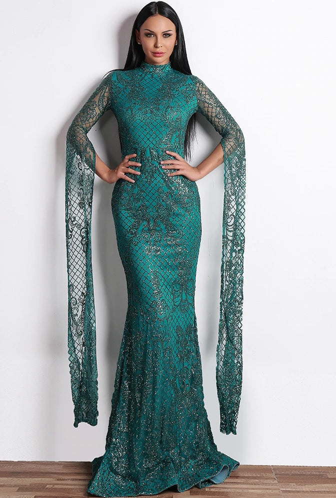 High Neck Evening Gown