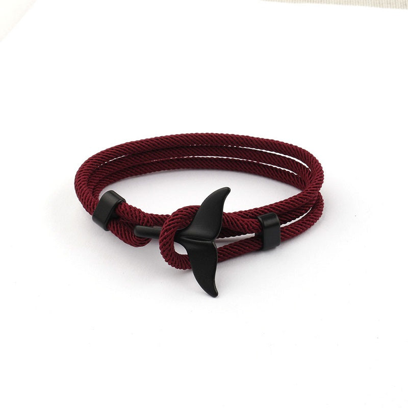 Hameçon nautique hommes manchette breloque queue de requin fait à la main Simple Bracelet personnalisé