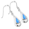 Synthetic Azure Opal Drop Sterling Silver Earrings