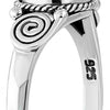 Bague en argent sterling spirale pierre de lune arc-en-ciel