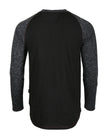 ZIMEGO T-shirts à manches longues contrastés Raglan Henley col en V BLK-BLK