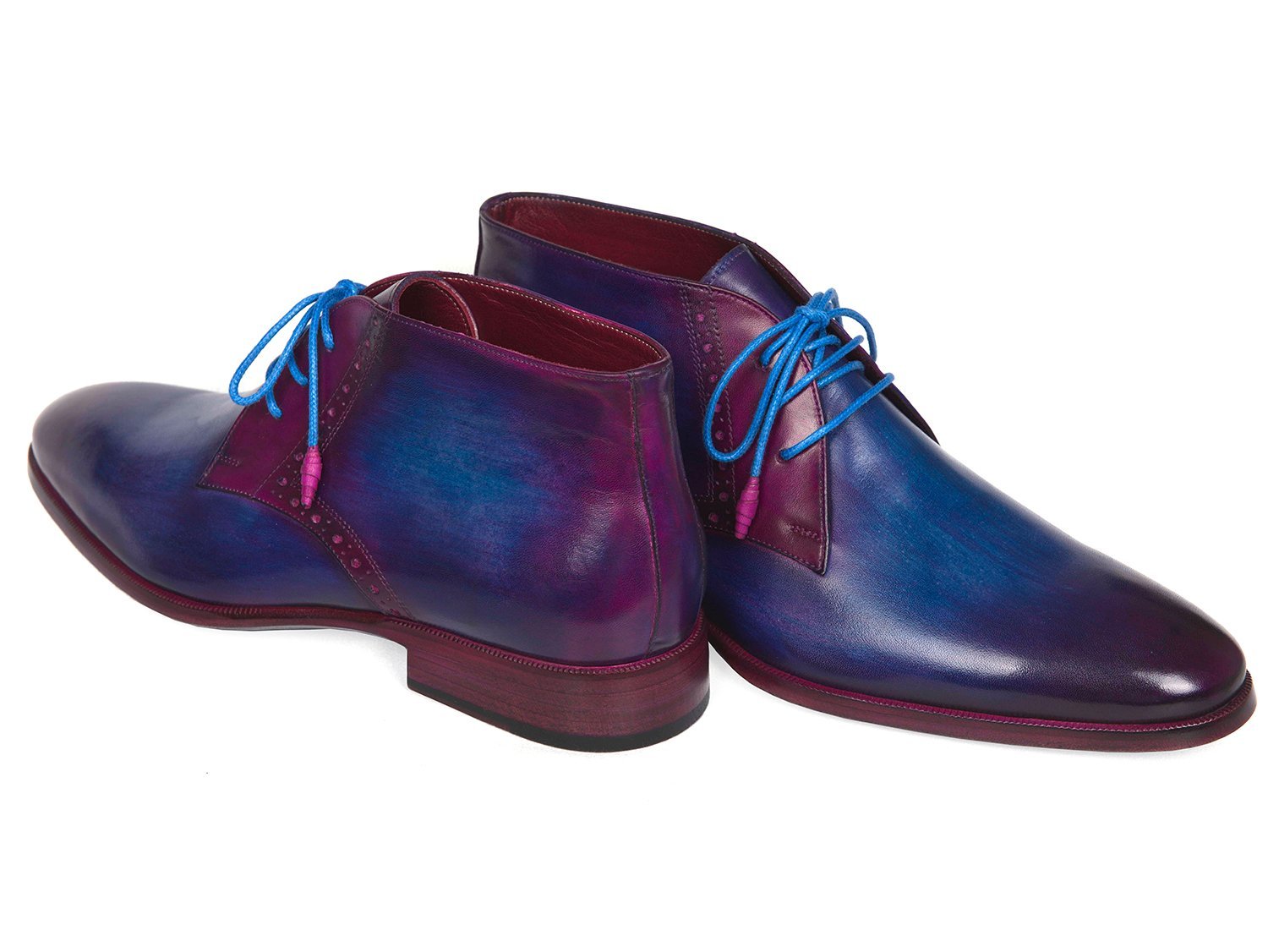 Paul Parkman Bottes Chukka pour hommes Bleu et violet (ID#CK55U7)