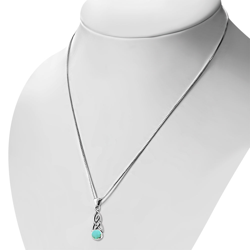 Pendentif en argent de la Trinité celtique turquoise