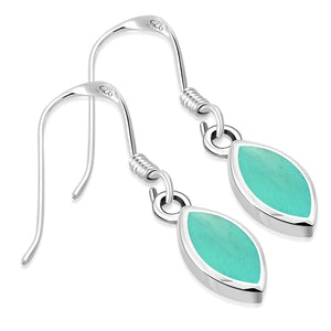 Boucles d'oreilles ovales turquoise en argent sterling