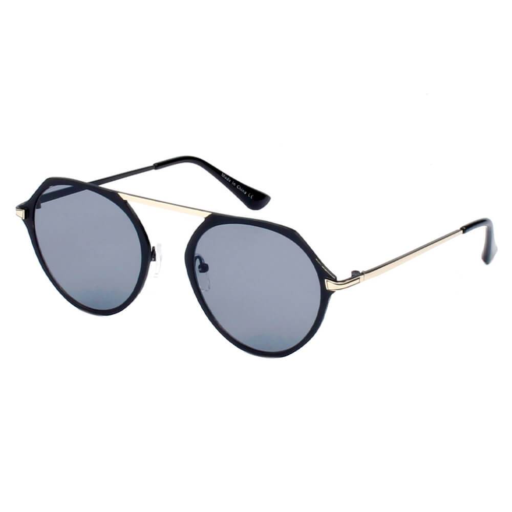 DRESDEN | Modern Flat Top Slender Round Sunglasses