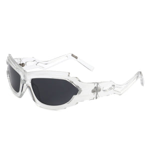 Moonhaze - Futuristic Rectangle Geometric Chunky Sport Wrap Around Sunglasses