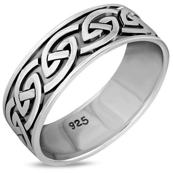 Bague en argent sterling avec nœud celtique