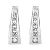 Boucles d'oreilles créoles en or blanc 14 carats avec diamants taille ronde brillants sertis canal